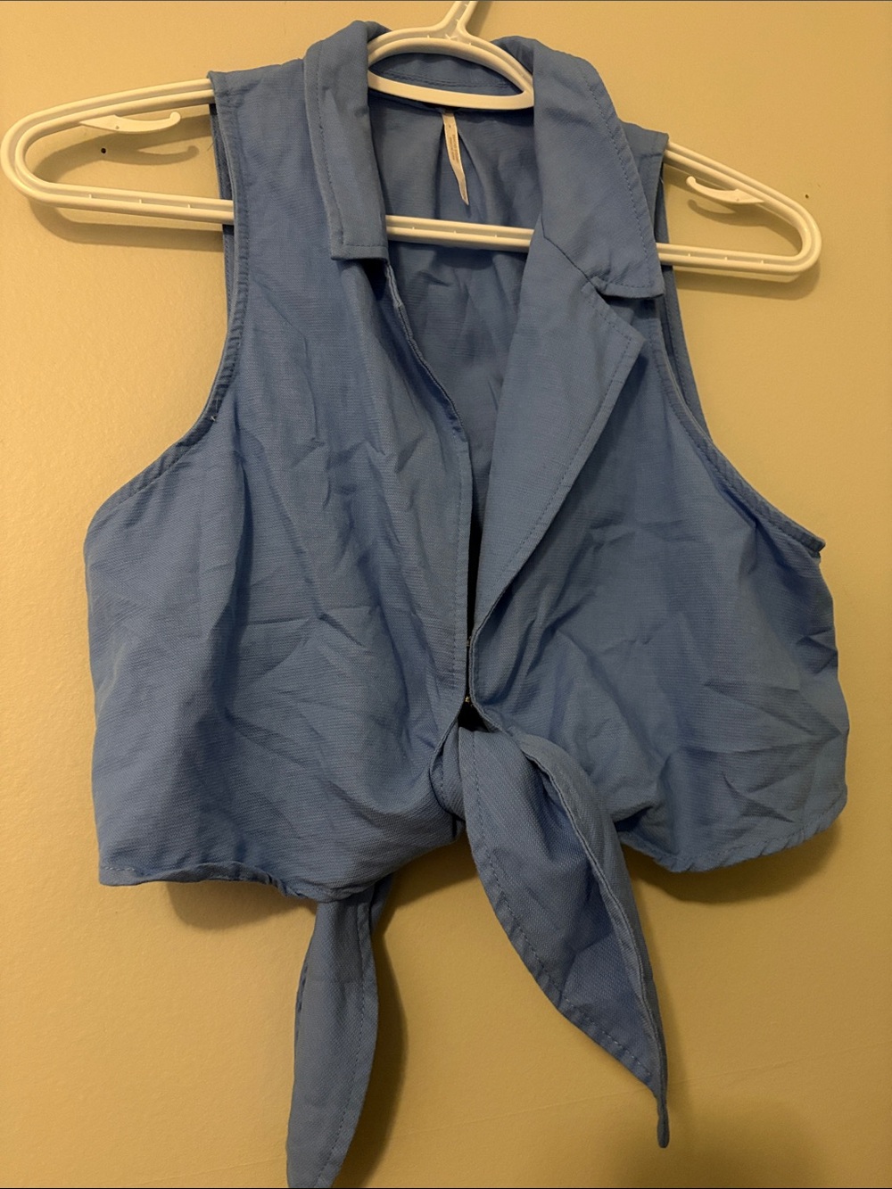 Free people tie front blouse blue small